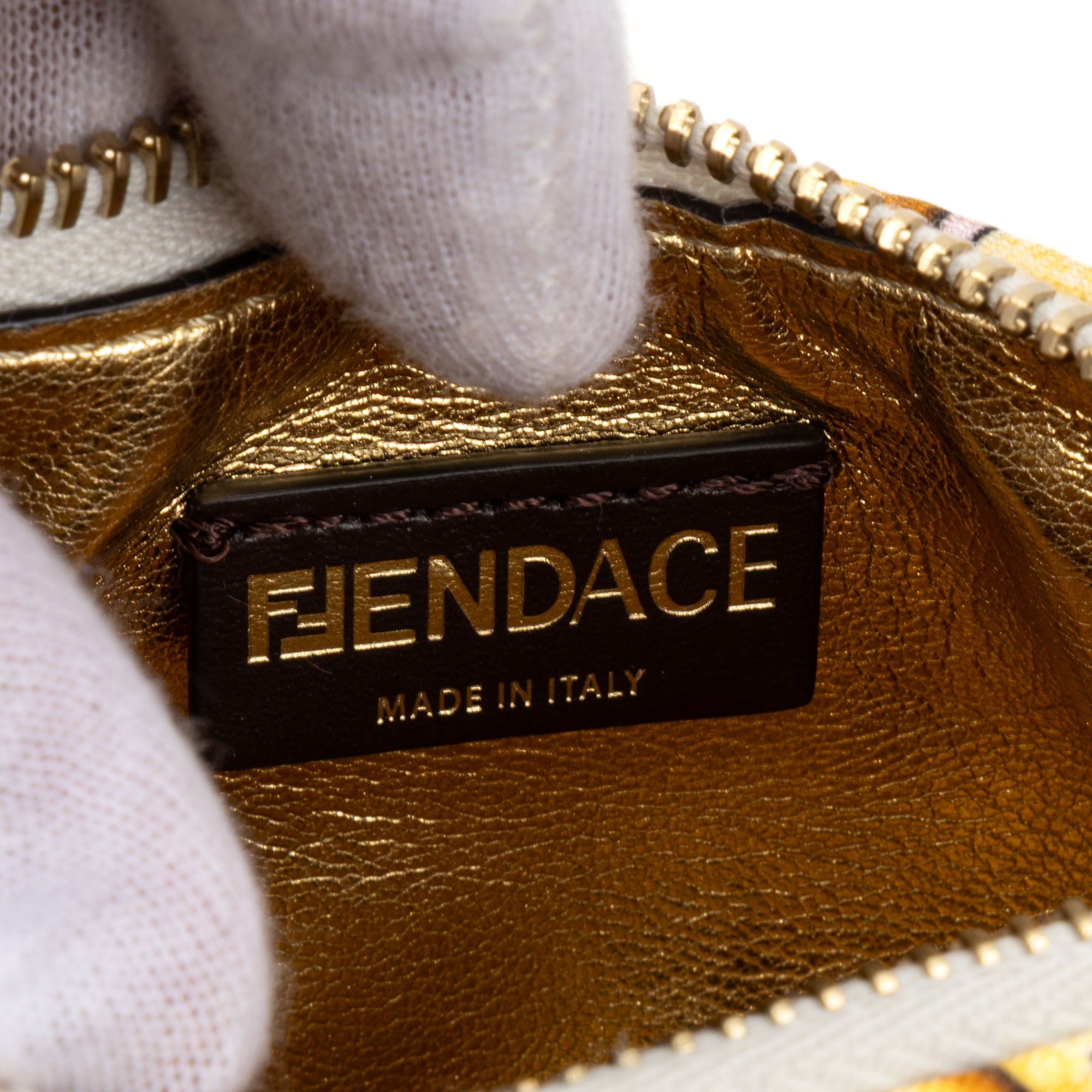 Handbag Ltd. Ed. Versace Fendace Fendigraphy Bag Nano Ivory Printed Zucca Canvas