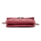 Handbag Hamptons Flap Top Handle Red Calfskin ZigZag Quilted Leather