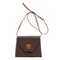 Shoulder Bag Vintage Flap Crossbody Brown Macadam Coated Canvas