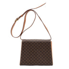 Shoulder Bag Vintage Flap Crossbody Brown Macadam Coated Canvas