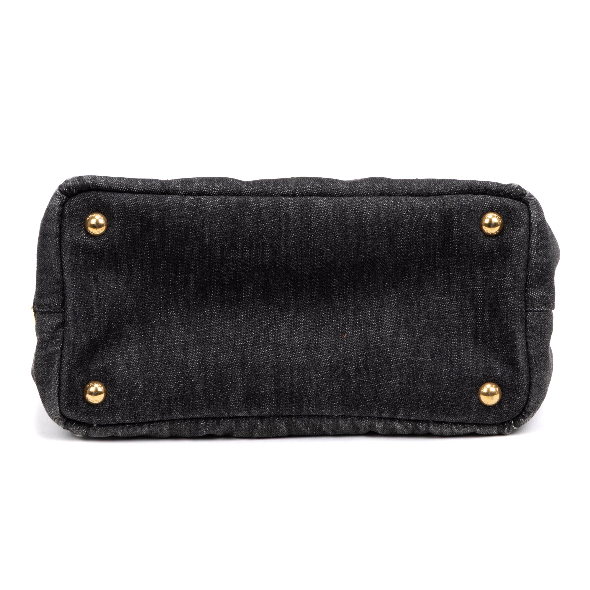 Shoulder Bag Canapa Tote Grey Denim Stampata Canvas