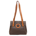 Shoulder Bag Vintage Shopping Tote Brown Macadam Coated Canvas