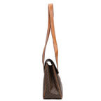Shoulder Bag Vintage Shopping Tote Brown Macadam Coated Canvas