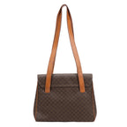 Shoulder Bag Vintage Shopping Tote Brown Macadam Coated Canvas