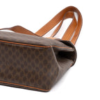 Shoulder Bag Vintage Shopping Tote Brown Macadam Coated Canvas