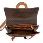 Shoulder Bag Vintage Shopping Tote Brown Macadam Coated Canvas
