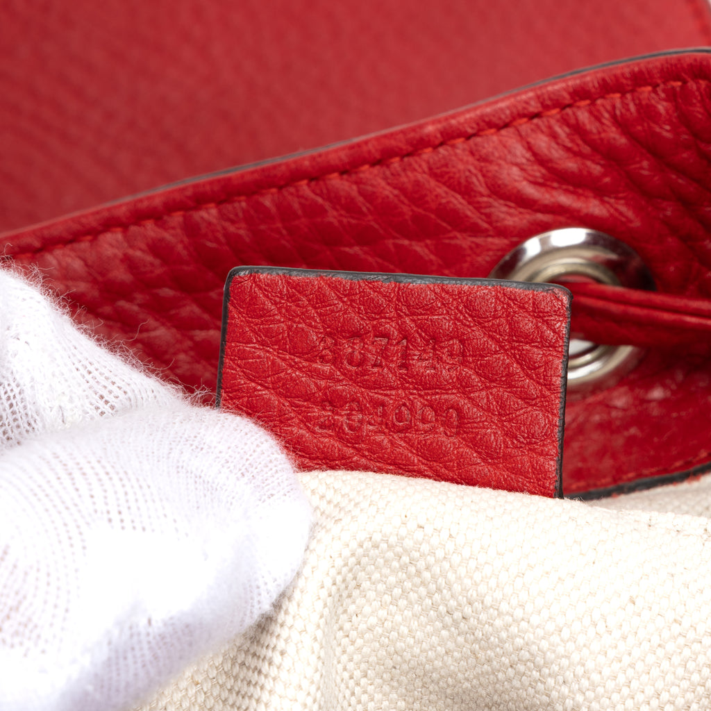 Backpack Bamboo Tassel Backpack Small Red Calfskin Leather