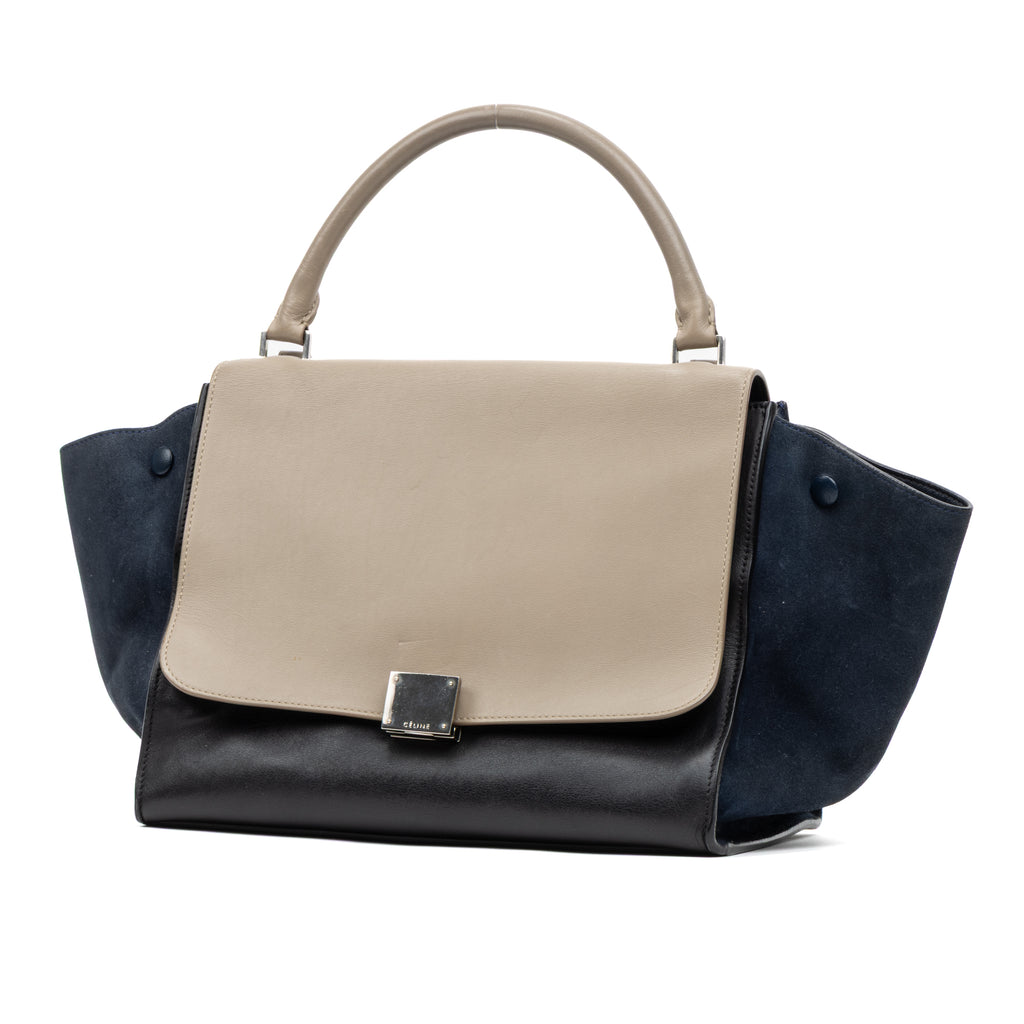 Shoulder Bag Trapeze Medium Black Calfskin Leather/Suede leather