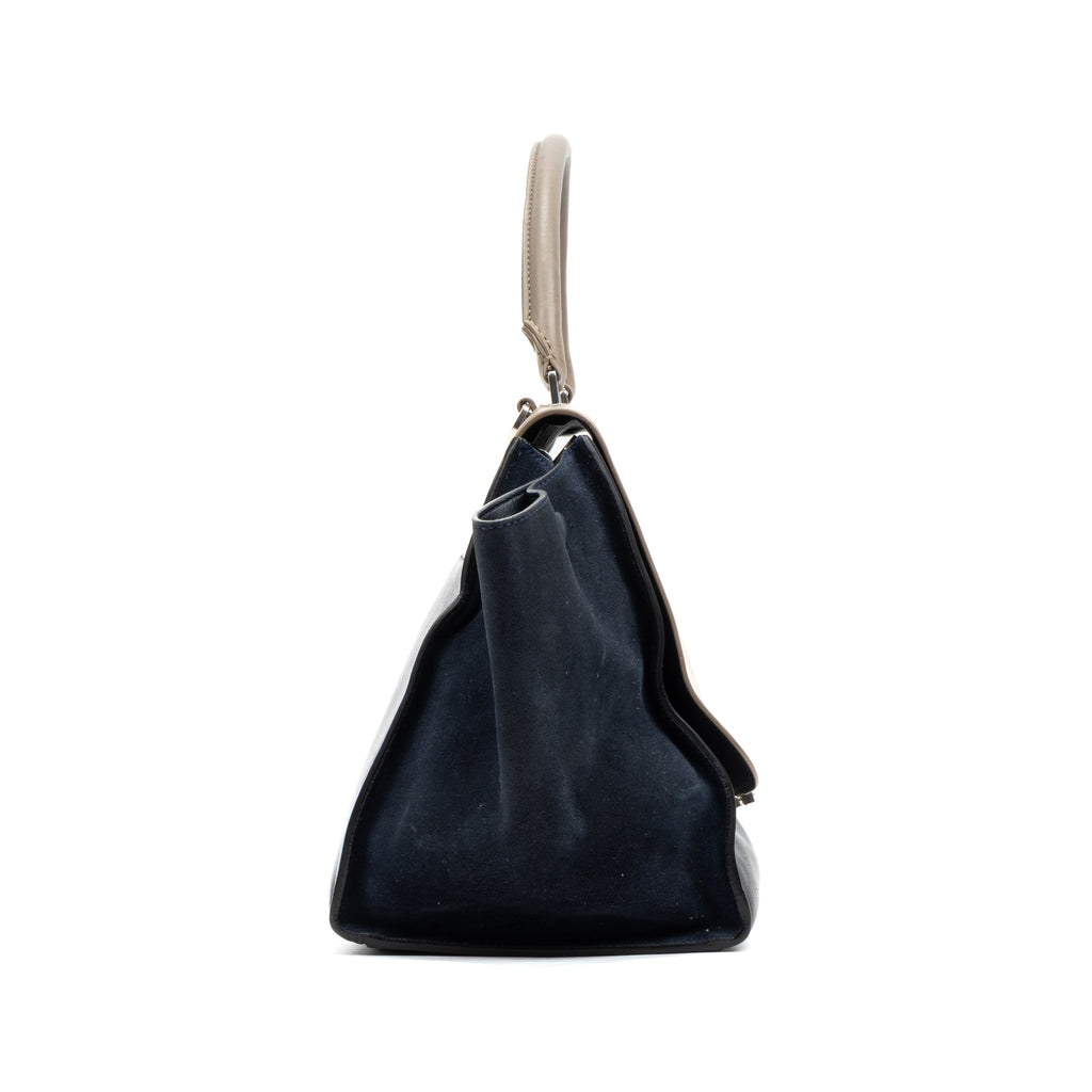 Shoulder Bag Trapeze Medium Black Calfskin Leather/Suede leather