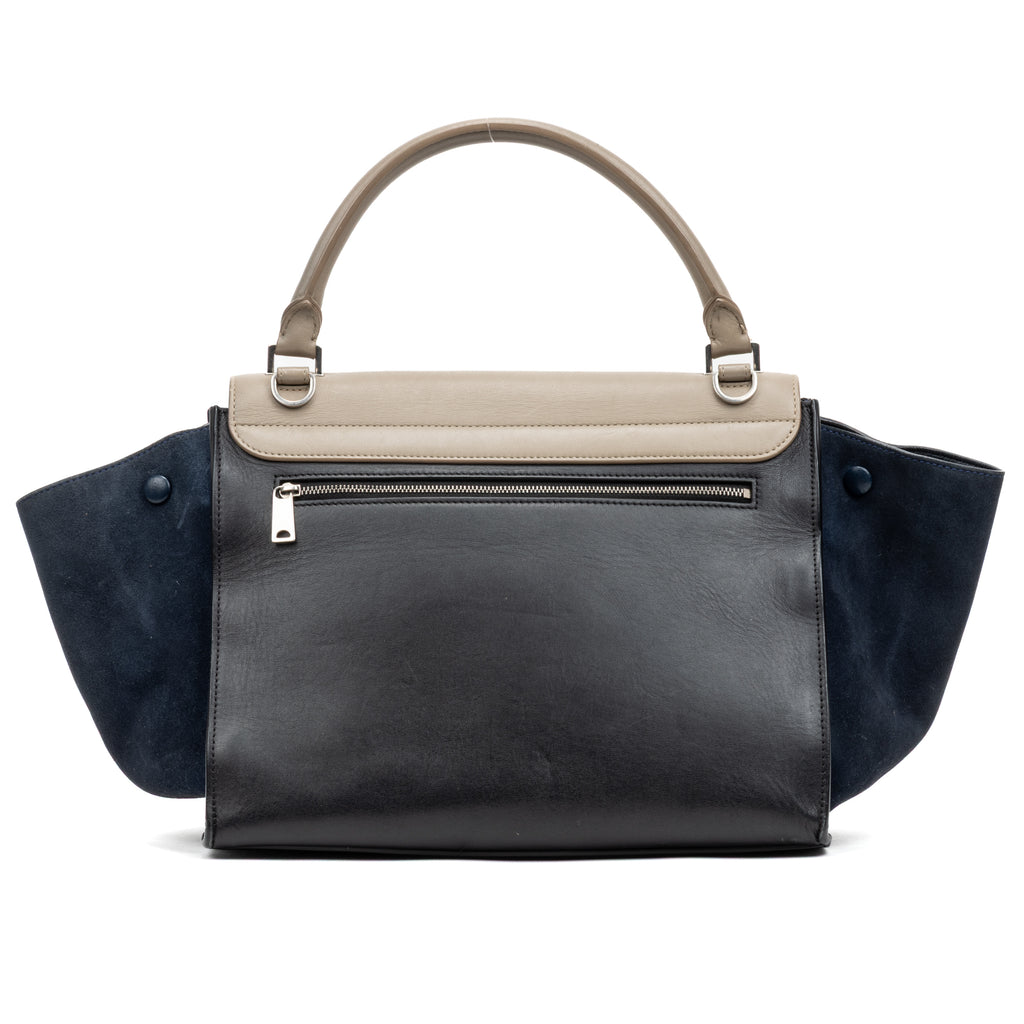 Shoulder Bag Trapeze Medium Black Calfskin Leather/Suede leather