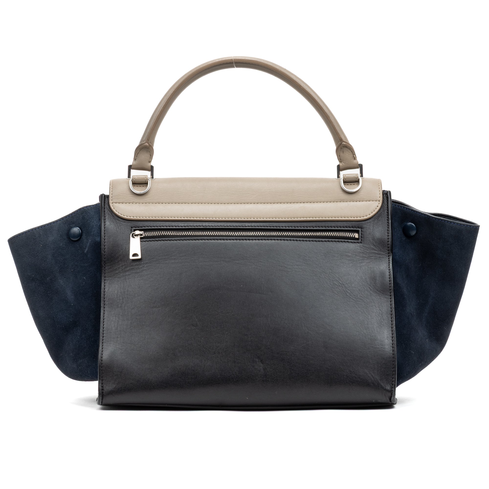 Shoulder Bag Trapeze Medium Black Calfskin Leather/Suede leather
