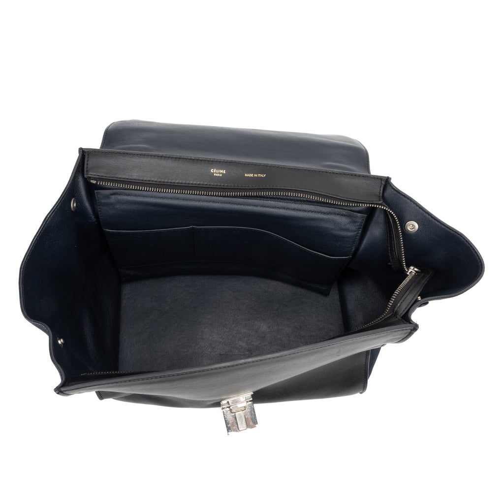 Shoulder Bag Trapeze Medium Black Calfskin Leather/Suede leather