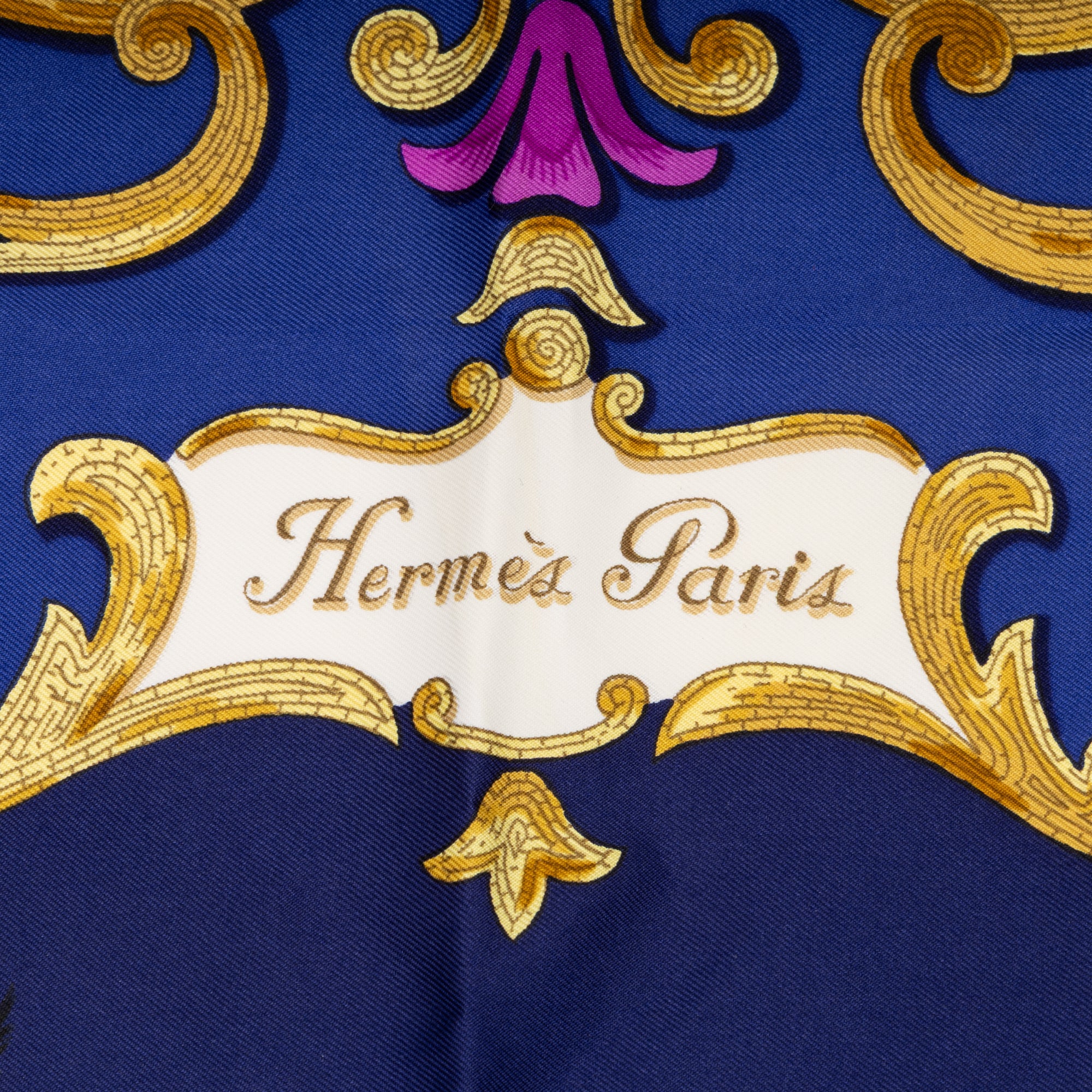Scarf Scarf Cheval Turc 90 Blue 100% Twill Silk