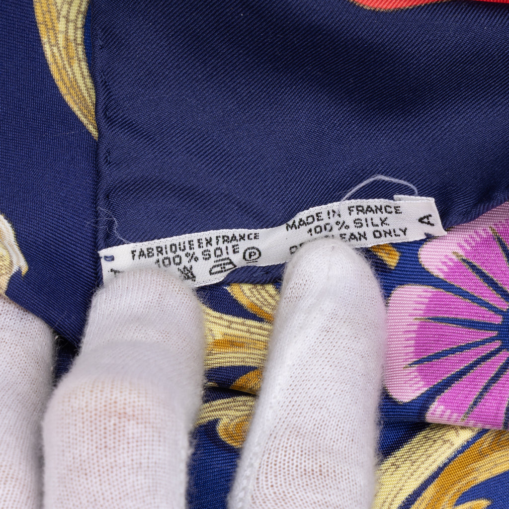 Scarf Scarf Cheval Turc 90 Blue 100% Twill Silk