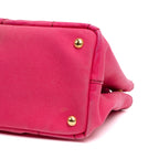 Shoulder Bag Canapa Tote Small Pink Stampata Logo Canvas