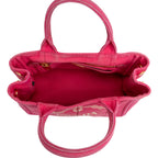 Shoulder Bag Canapa Tote Small Pink Stampata Logo Canvas