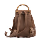 Backpack Bamboo Backpack Mini Brown Suede Leather