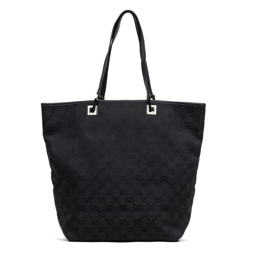 Shoulder Bag Tall Tote Black Monogrammed Canvas