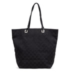 Shoulder Bag Tall Tote Black Monogrammed Canvas