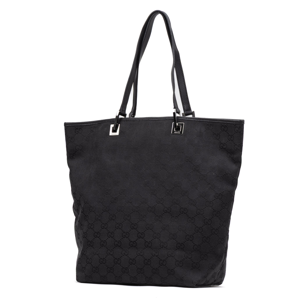 Shoulder Bag Tall Tote Black Monogrammed Canvas