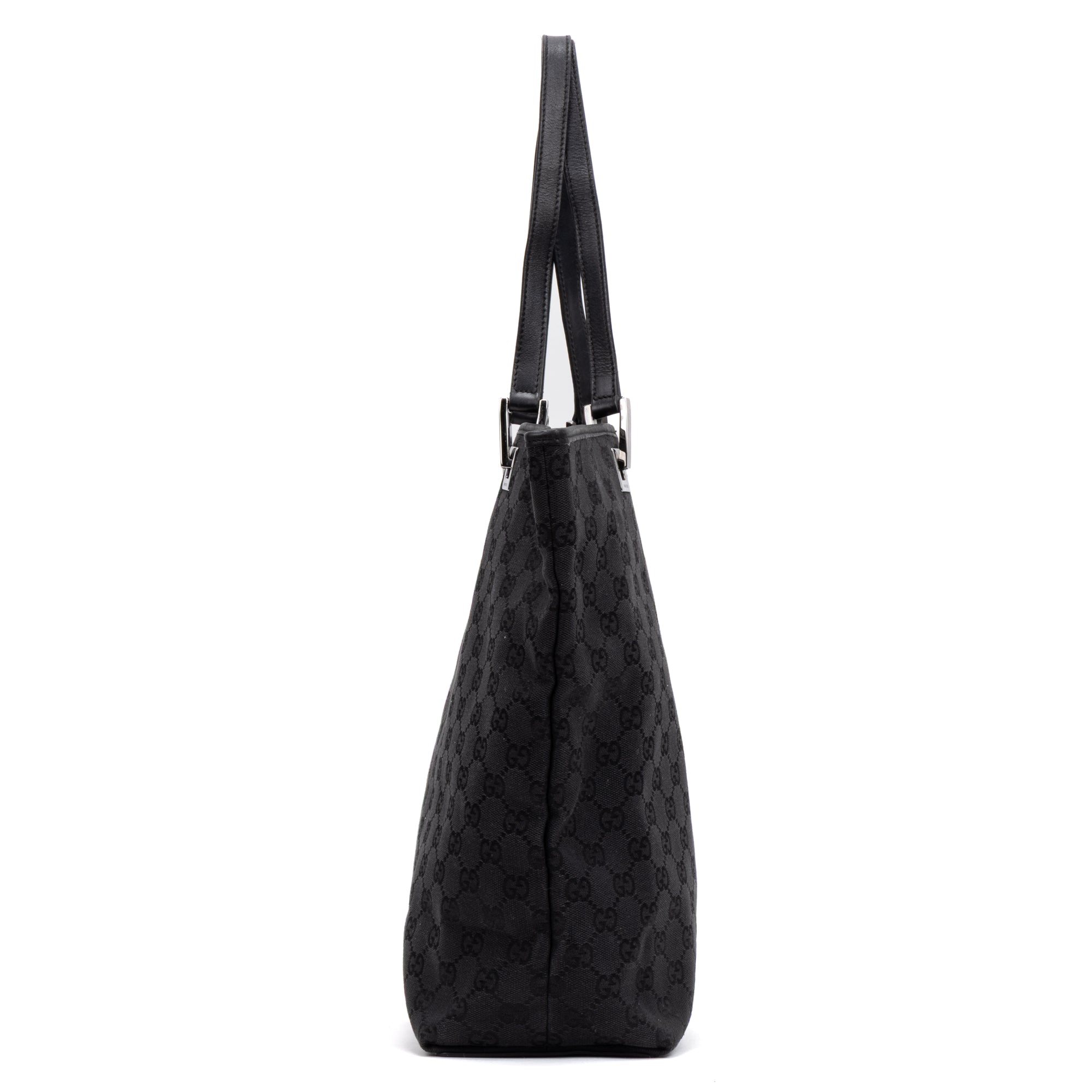 Shoulder Bag Tall Tote Black Monogrammed Canvas
