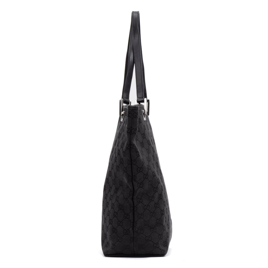 Shoulder Bag Tall Tote Black Monogrammed Canvas