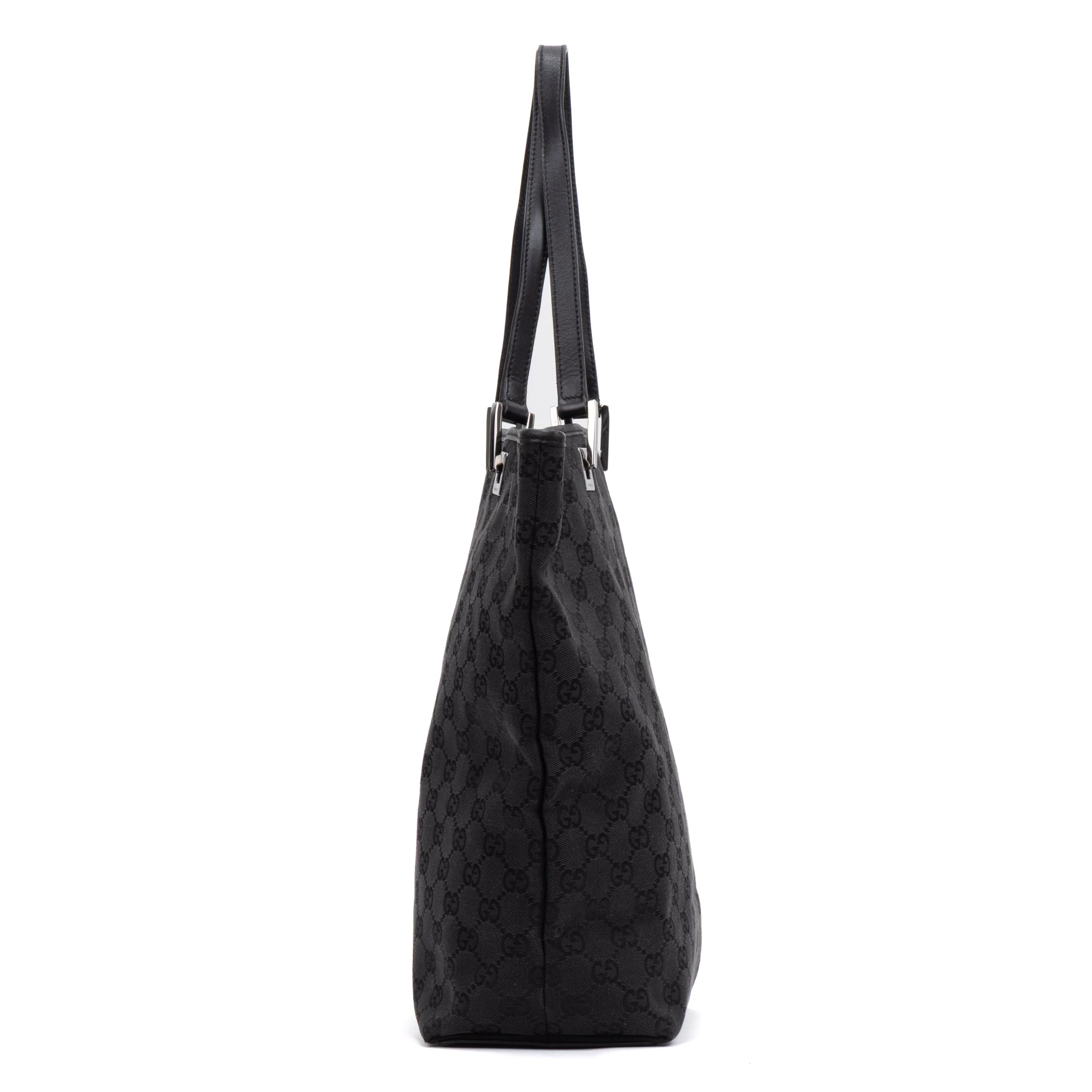Shoulder Bag Tall Tote Black Monogrammed Canvas