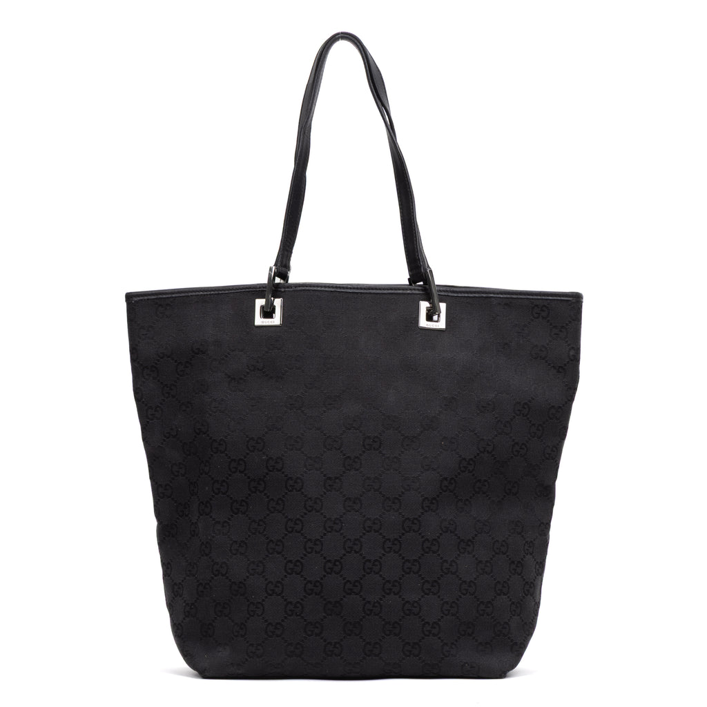 Shoulder Bag Tall Tote Black Monogrammed Canvas