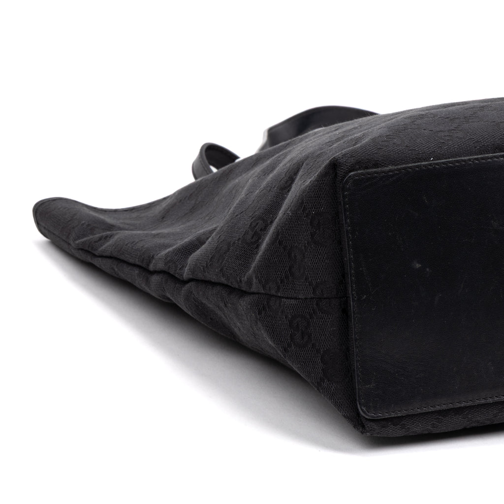 Shoulder Bag Tall Tote Black Monogrammed Canvas