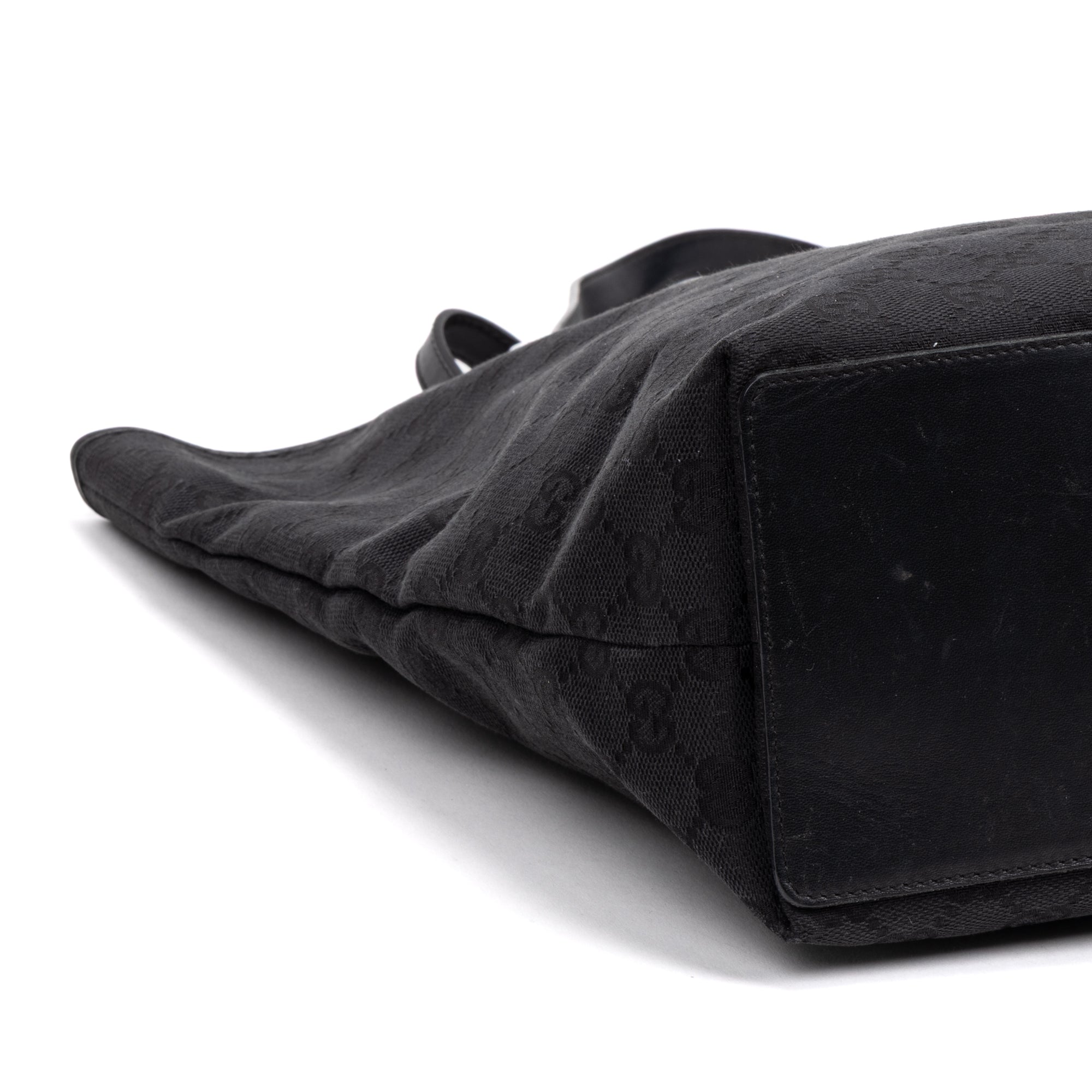 Shoulder Bag Tall Tote Black Monogrammed Canvas