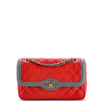 Shoulder Bag Classic Single Flap Red Lambskin Quilted Leather