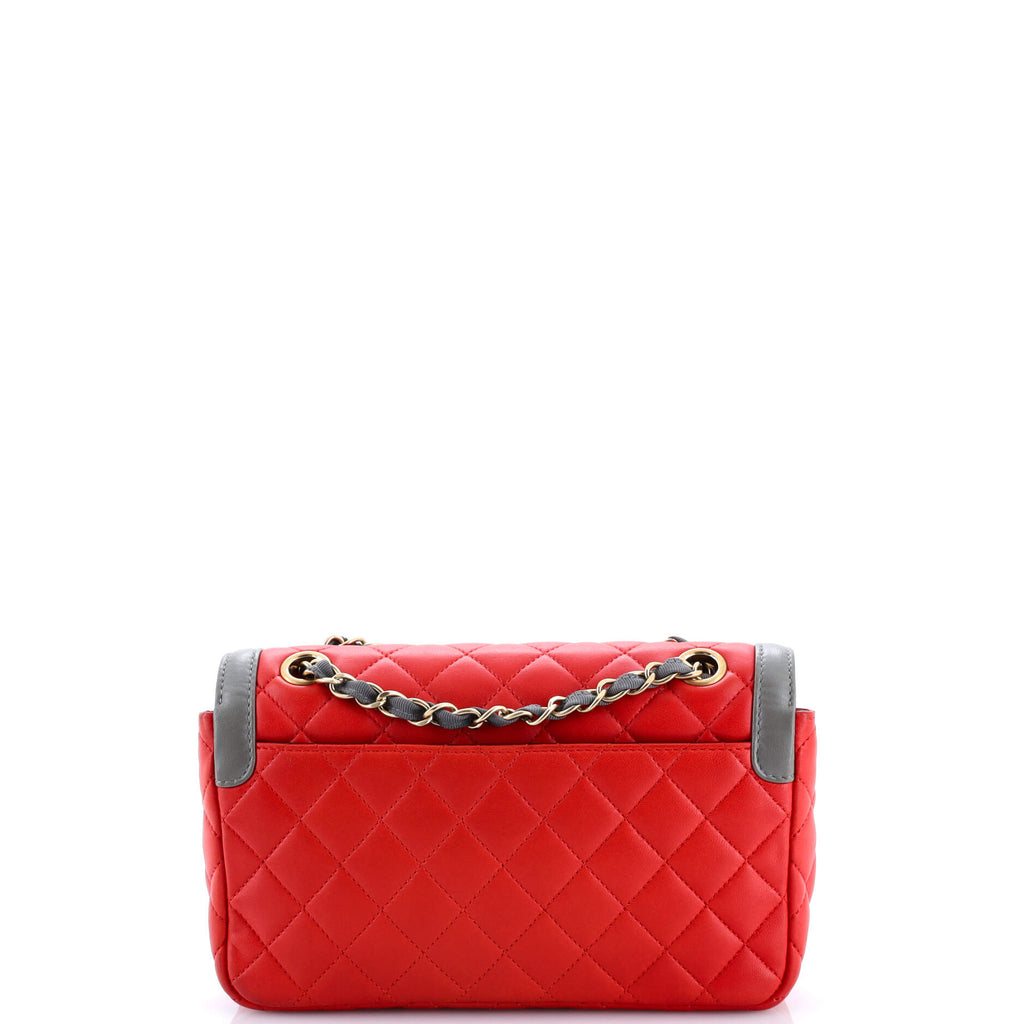 Shoulder Bag Classic Single Flap Red Lambskin Quilted Leather