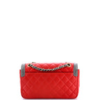 Shoulder Bag Classic Single Flap Red Lambskin Quilted Leather