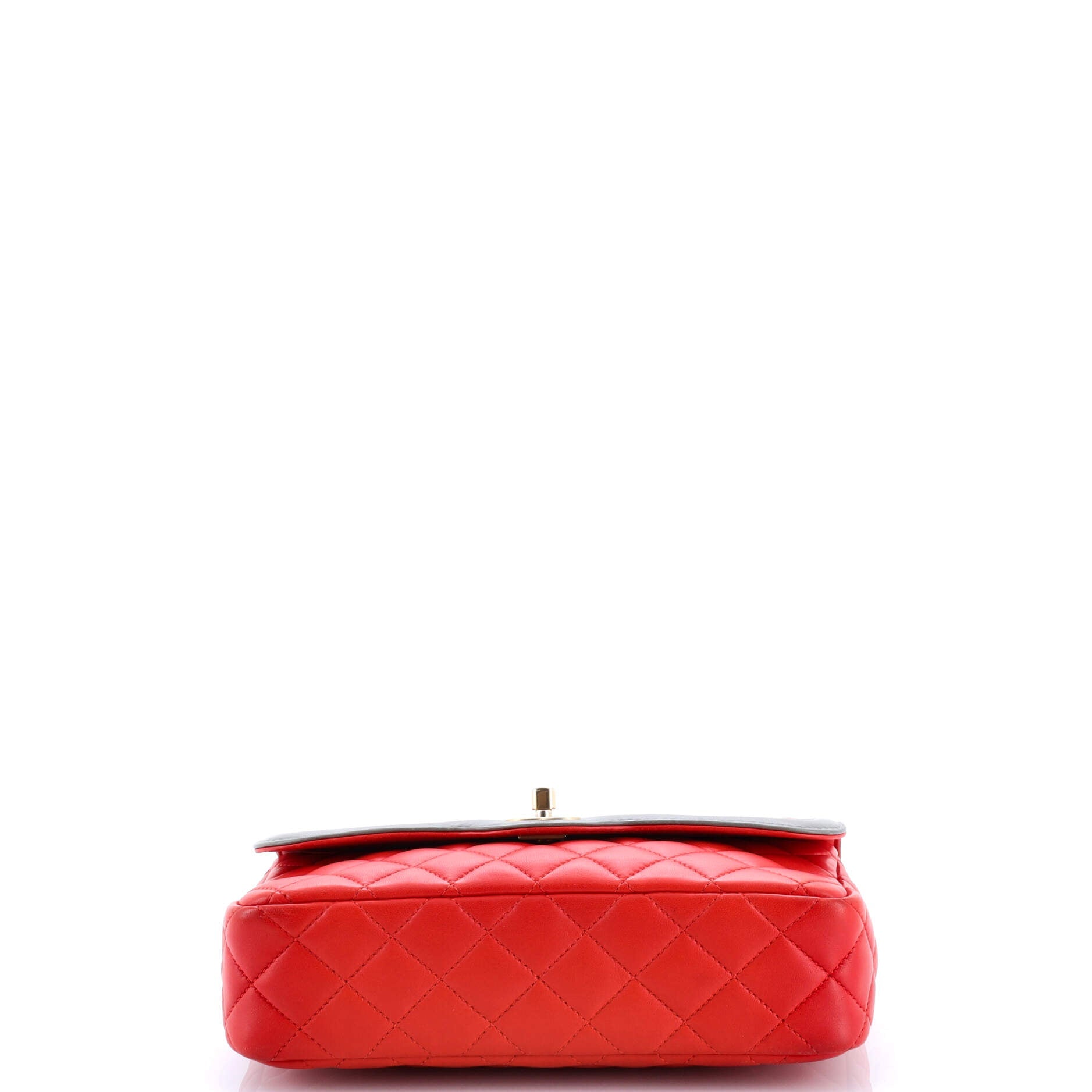 Shoulder Bag Classic Single Flap Red Lambskin Quilted Leather