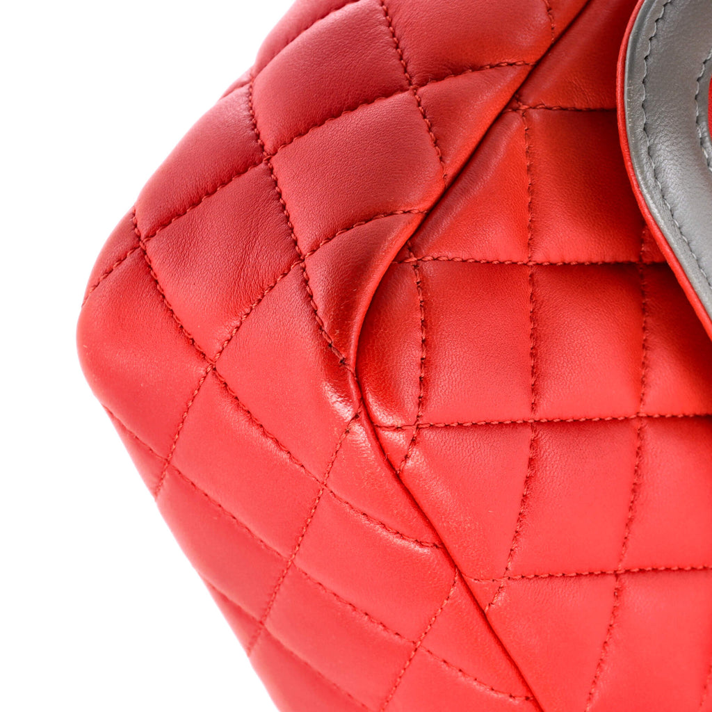 Shoulder Bag Classic Single Flap Red Lambskin Quilted Leather