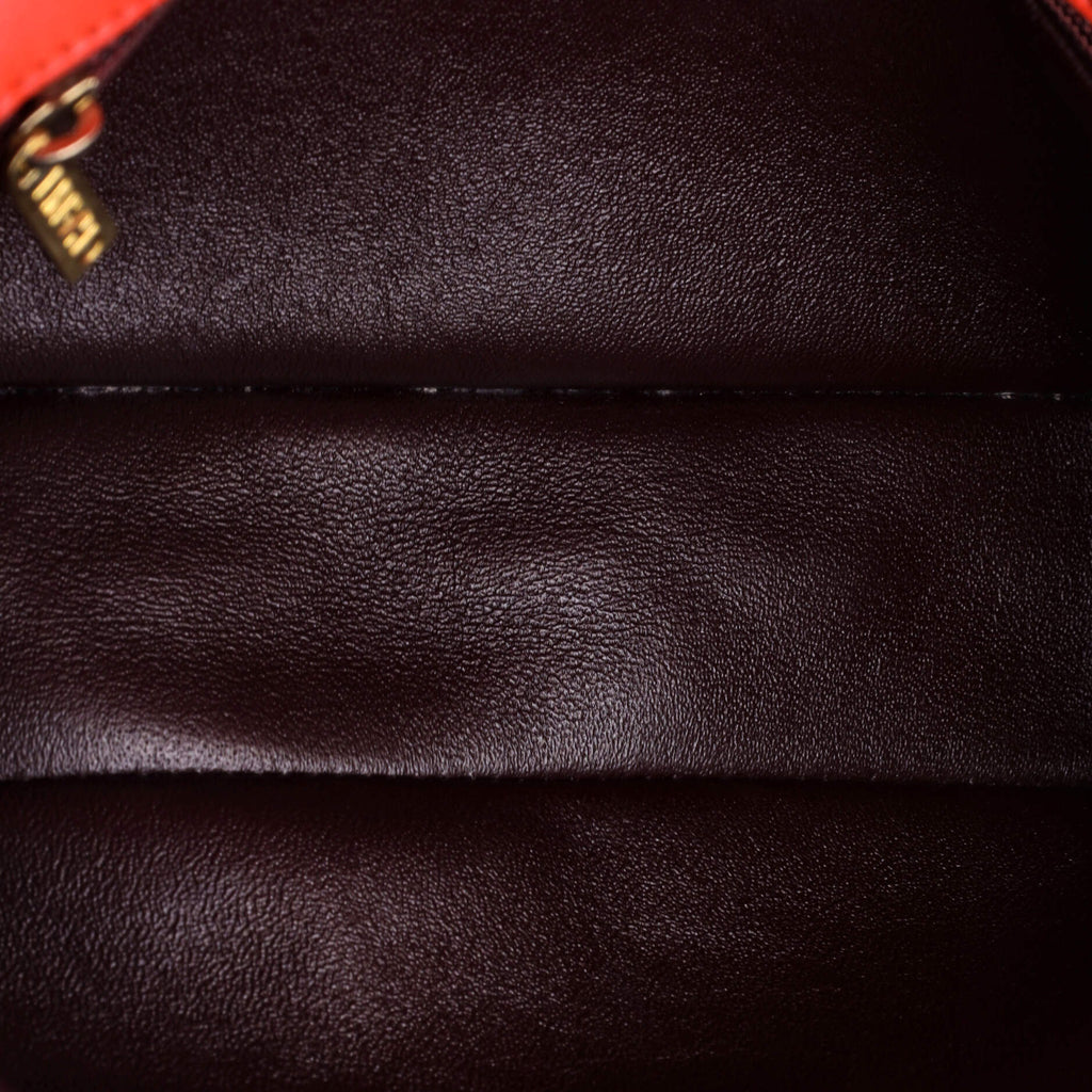 Shoulder Bag Classic Single Flap Red Lambskin Quilted Leather