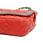 Shoulder Bag Classic Single Flap Red Lambskin Quilted Leather