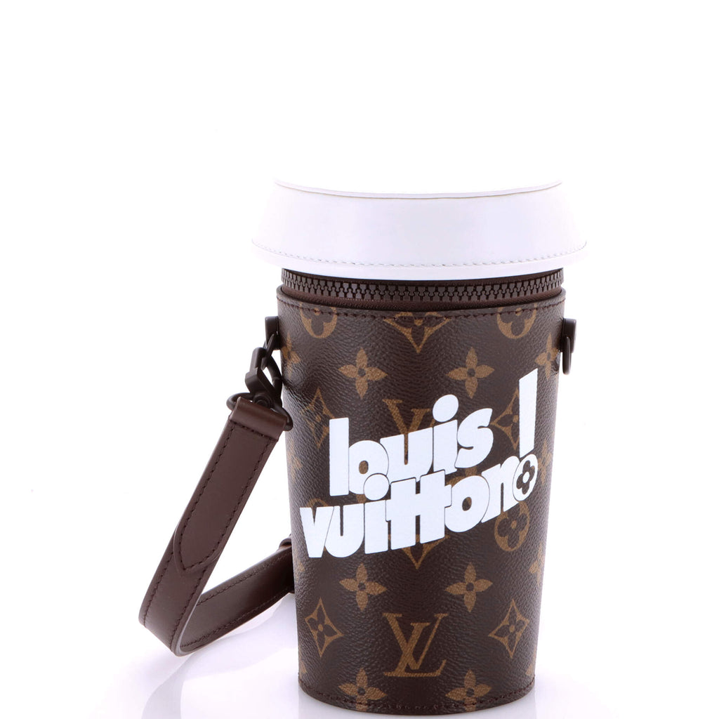 Pouch Signature Vintage Everyday Coffee Cup Convertible Pouch Brown Signature Monogram Canvas