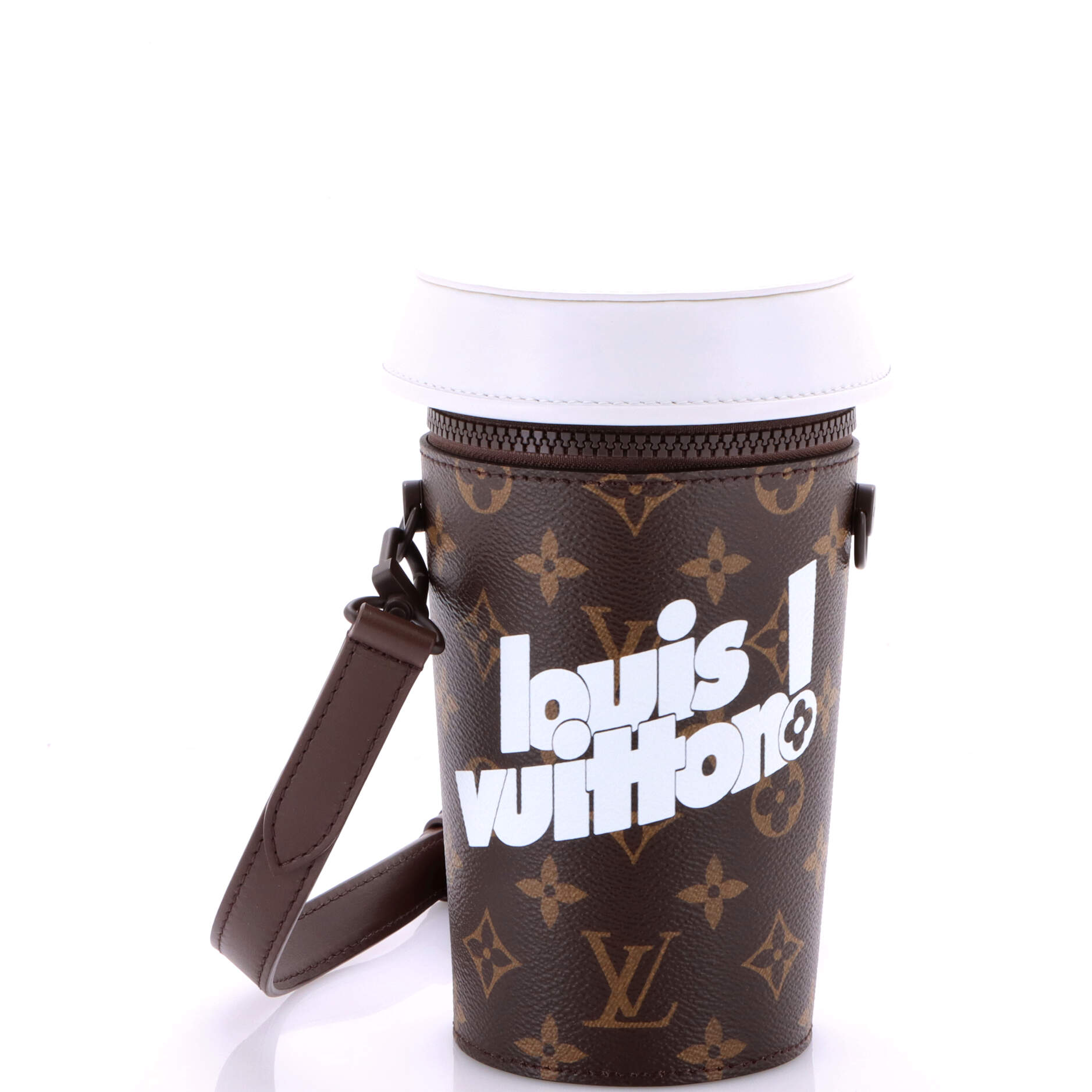 Pouch Signature Vintage Everyday Coffee Cup Convertible Pouch Brown Signature Monogram Canvas