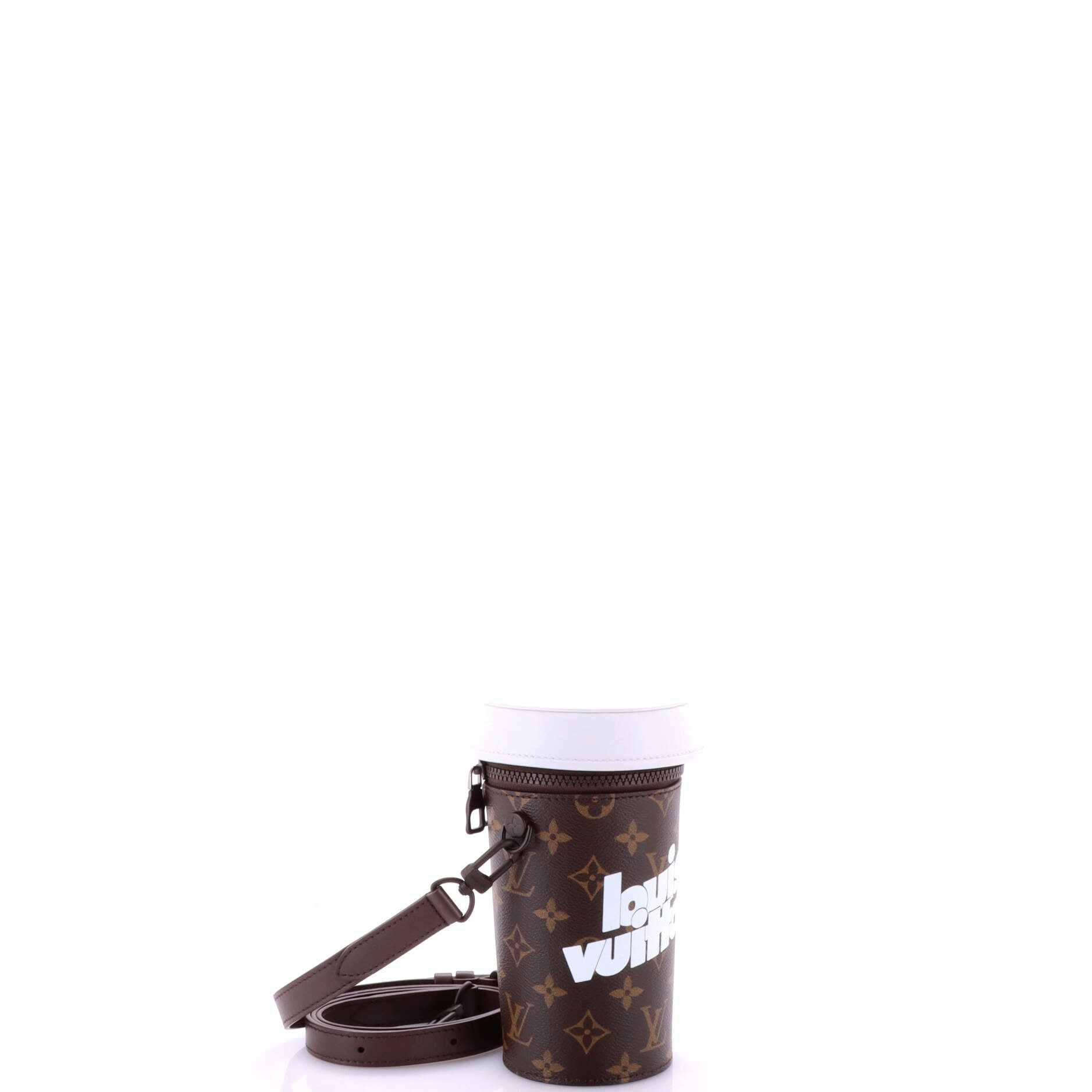 Pouch Signature Vintage Everyday Coffee Cup Convertible Pouch Brown Signature Monogram Canvas
