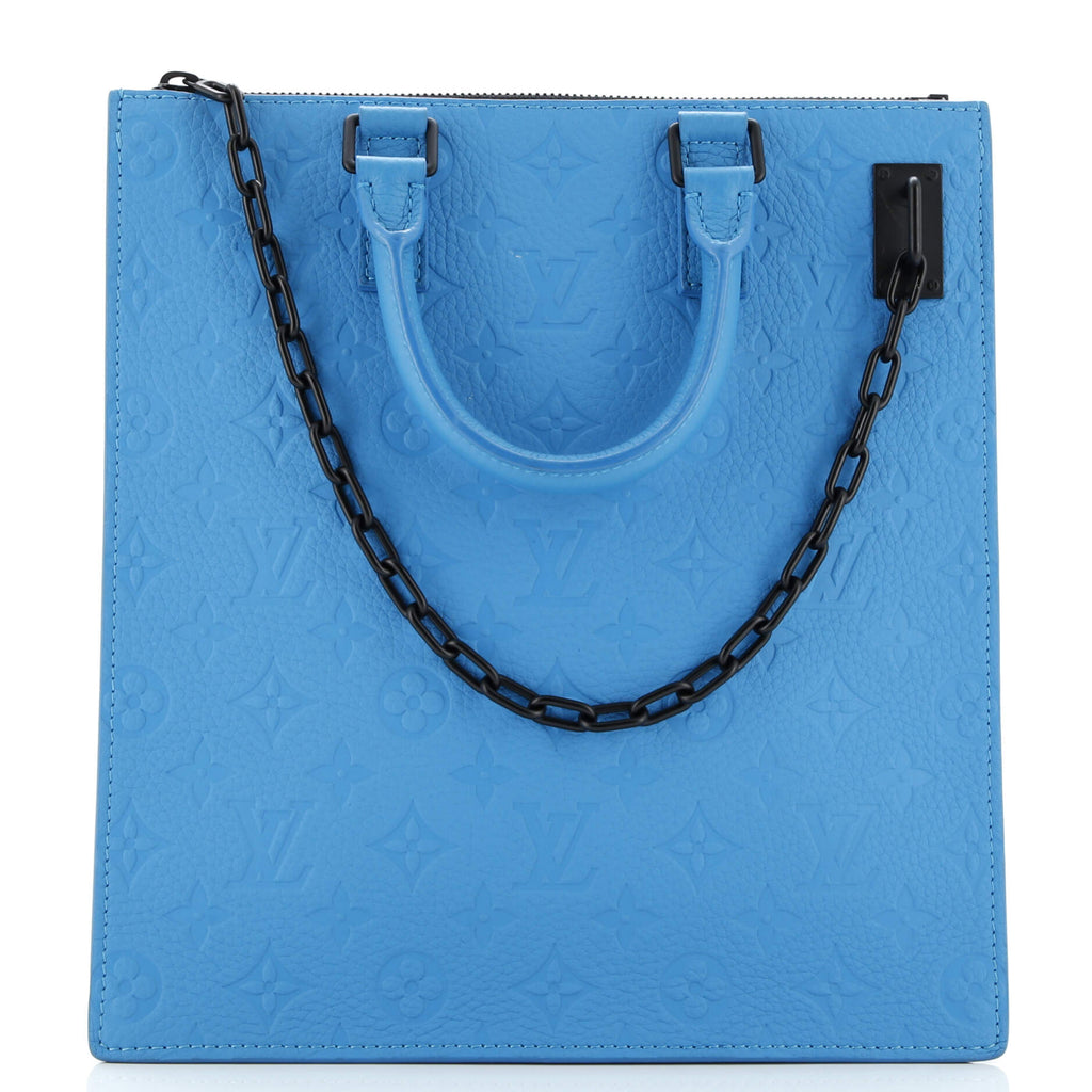 Handbag Sac Plat Messenger Blue Monogram Taurillon Leather