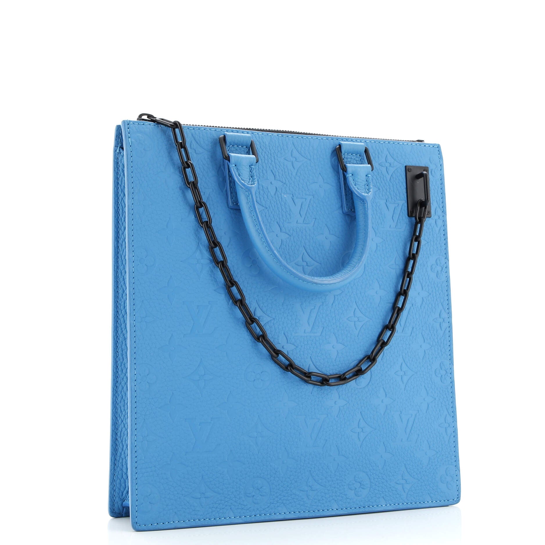 Handbag Sac Plat Messenger Blue Monogram Taurillon Leather