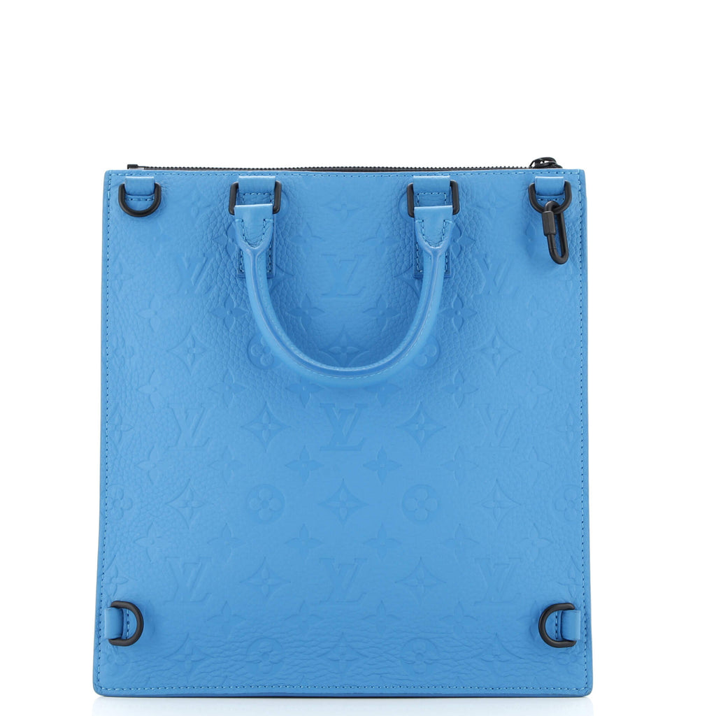 Handbag Sac Plat Messenger Blue Monogram Taurillon Leather
