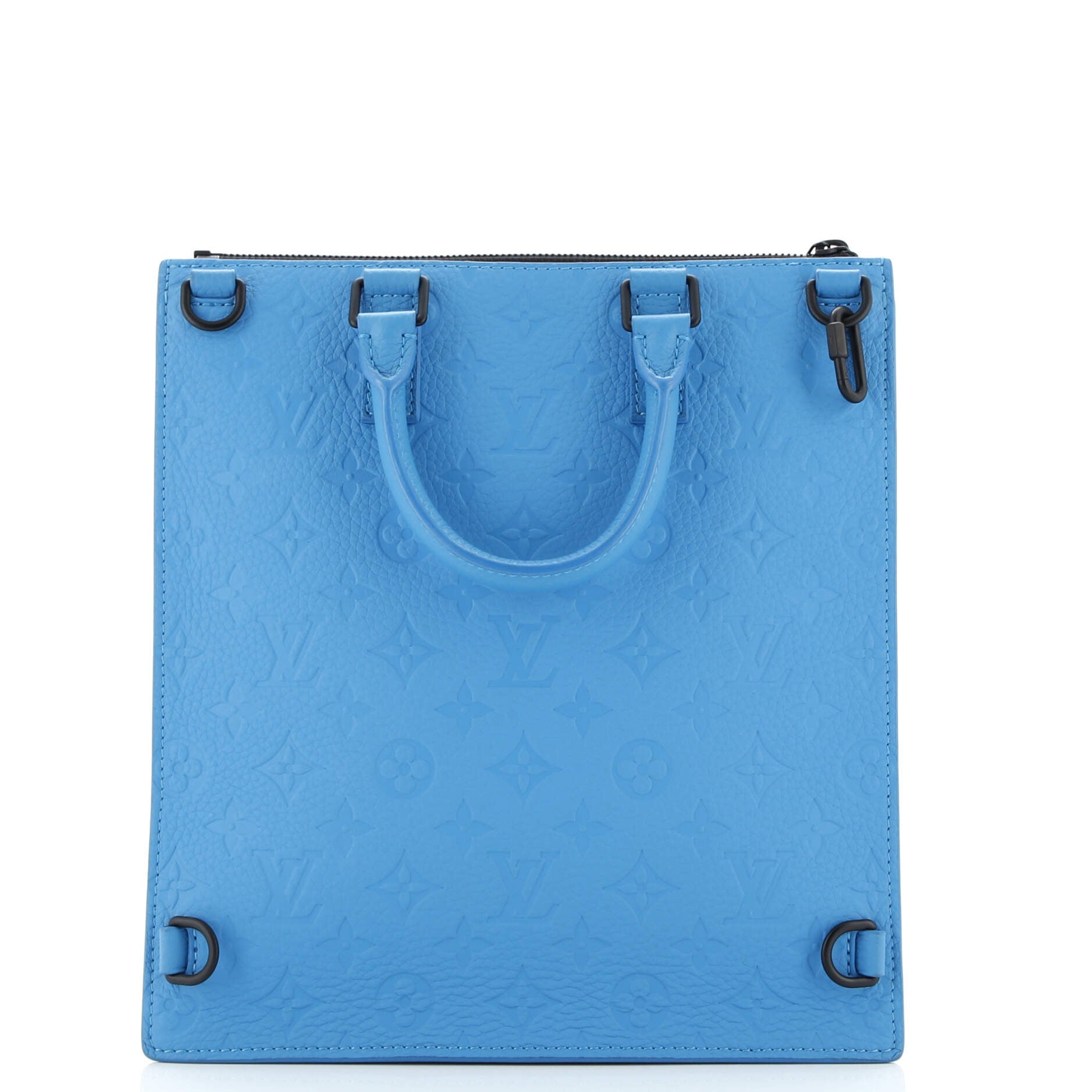Handbag Sac Plat Messenger Blue Monogram Taurillon Leather