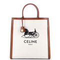 Handbag Sulky Vertical Cabas Tote Large White Printed Canvas