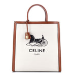 Handbag Sulky Vertical Cabas Tote Large White Printed Canvas