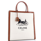 Handbag Sulky Vertical Cabas Tote Large White Printed Canvas