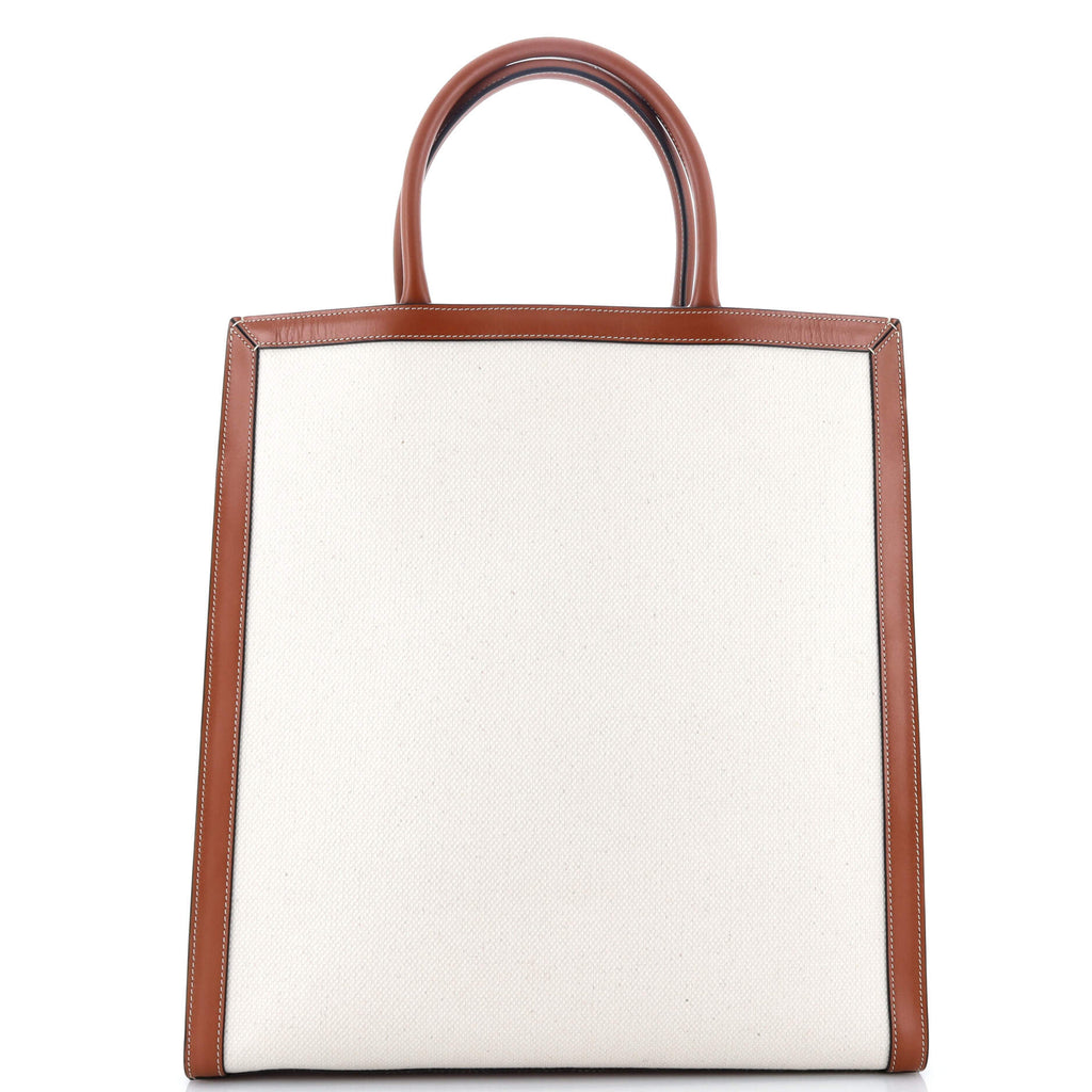 Handbag Sulky Vertical Cabas Tote Large White Printed Canvas