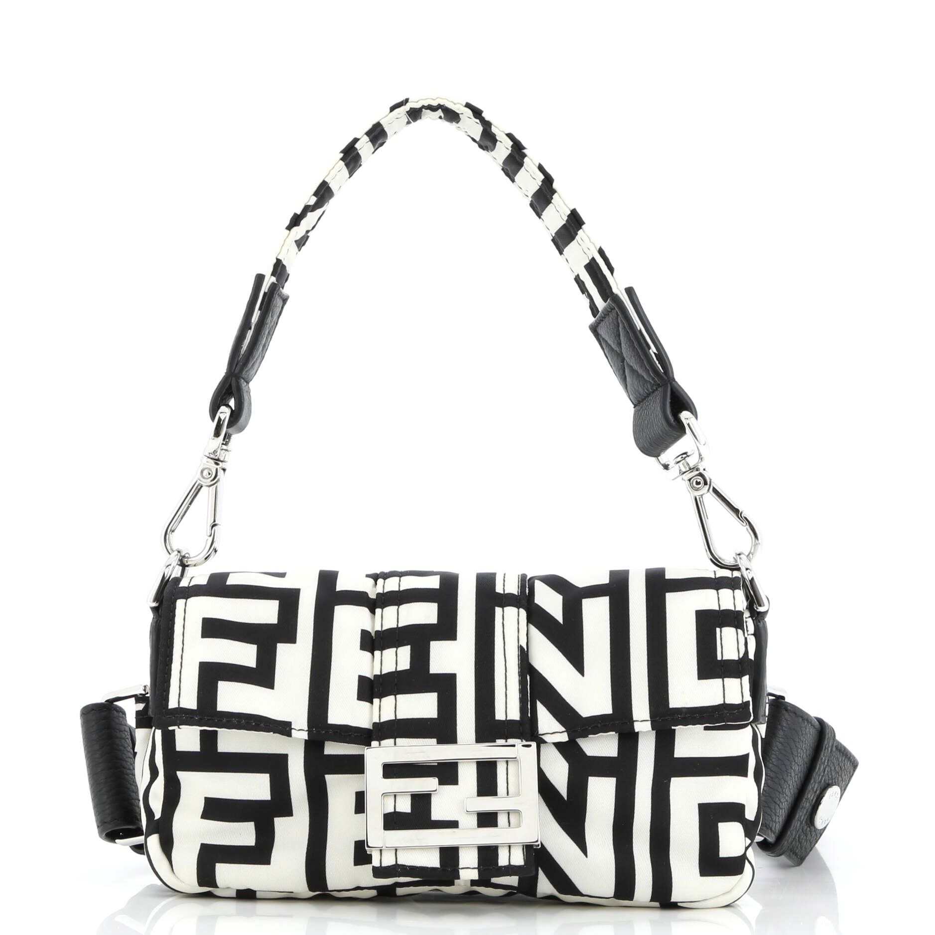Shoulder Bag Marc Jacobs Baguette NM White Printed Nylon Canvas