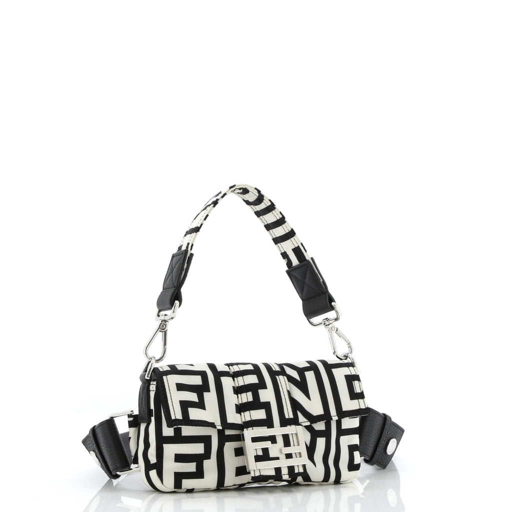 Shoulder Bag Marc Jacobs Baguette NM White Printed Nylon Canvas